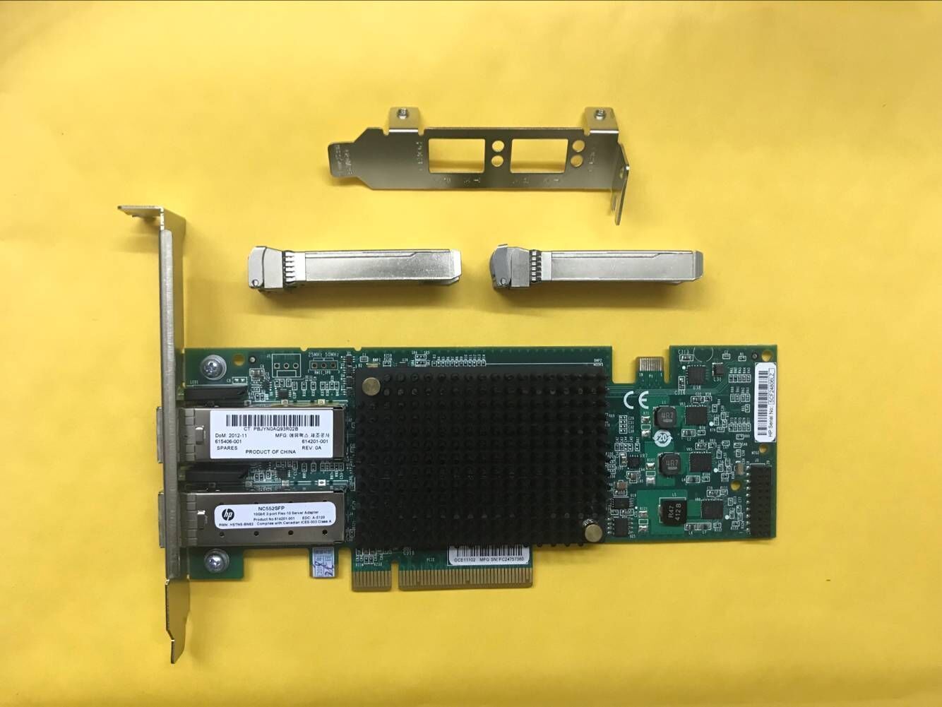 HP NC552SFP DUAL PORT 10GbE SERVER ADAPTER 614203 B21  HP With 2 Transce