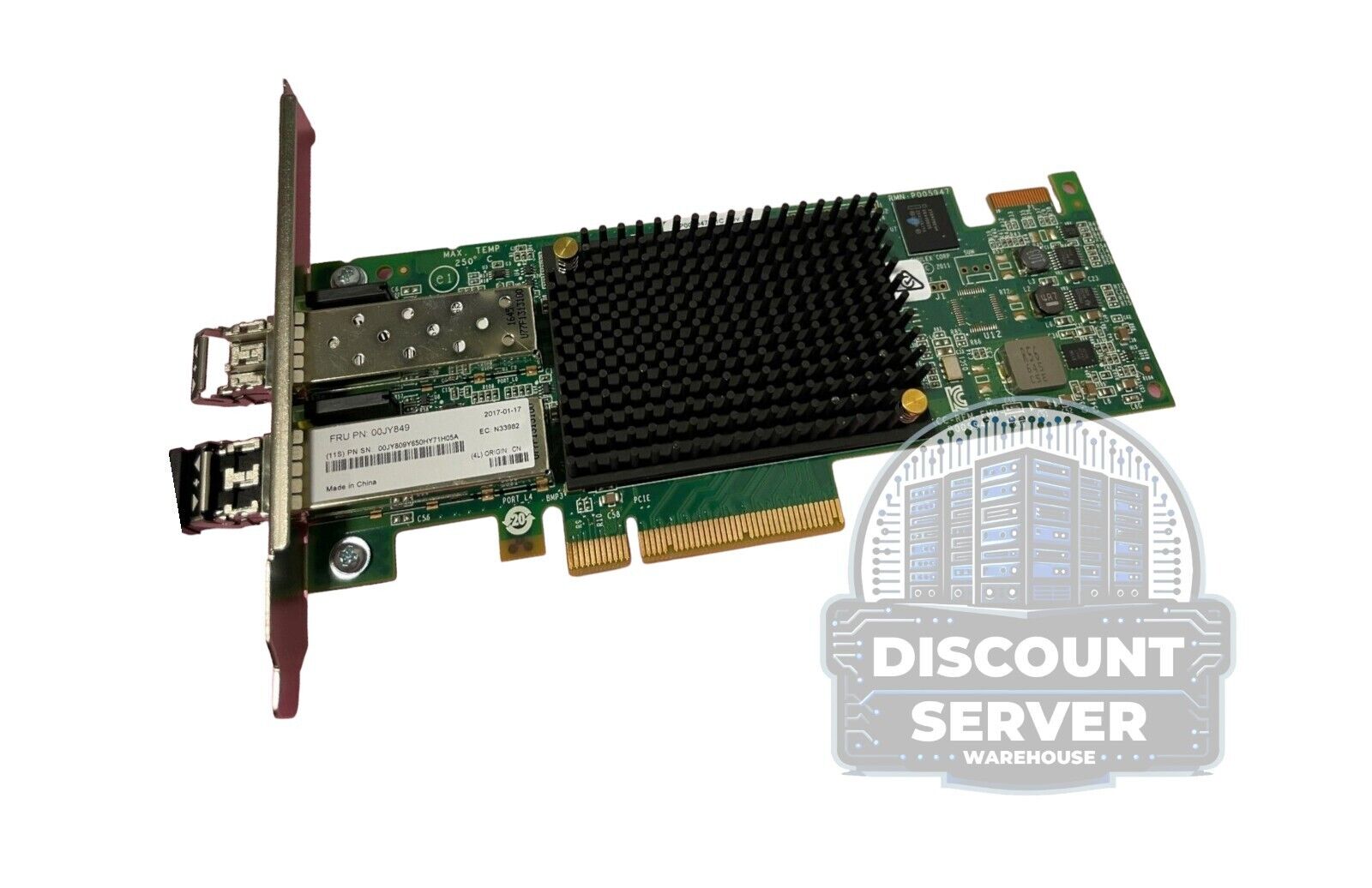 Lenovo Emulex 16GB Dual Port HBA Fibre Channel  PCI-E Adapter with SFPs 00JY849