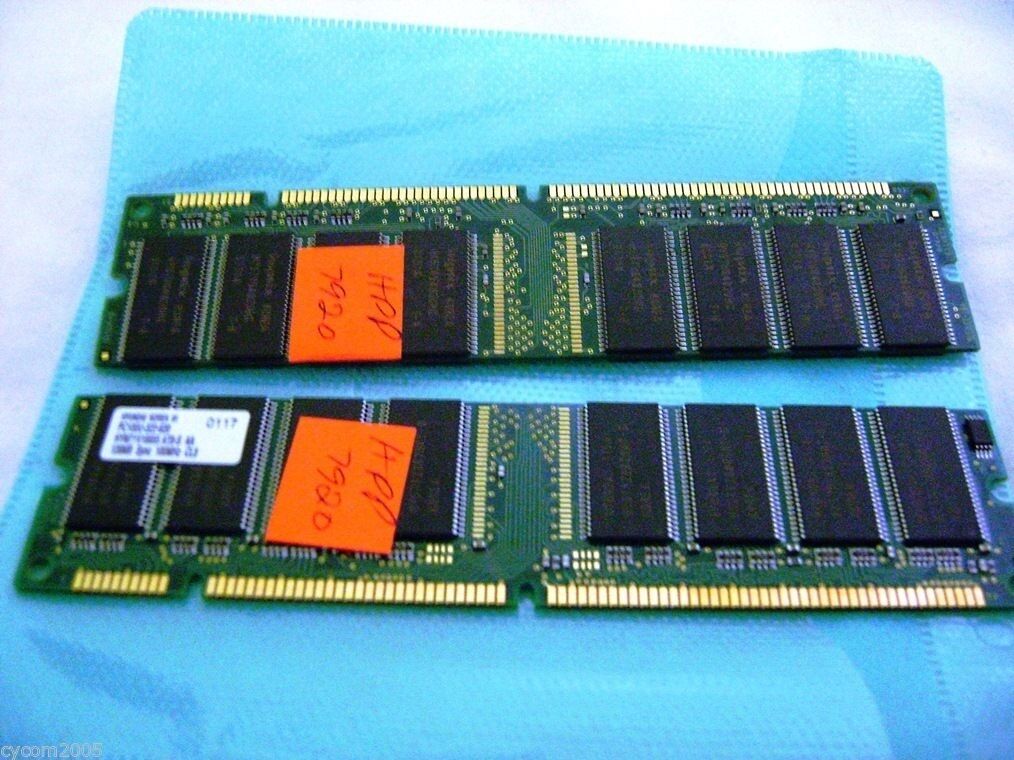 HP 7920 HYUNDAI HYM71V16655 AT8-S DESKTOP RAM 2X128MB(256MB) 100HZ CL3