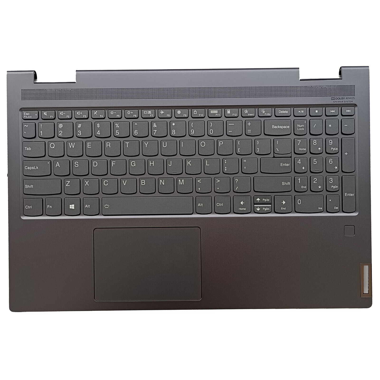 For Lenovo Yoga 7-15ITL5 82BJ Palmrest Backlit Keyboard Touchpad 5CB1A22487 Gray