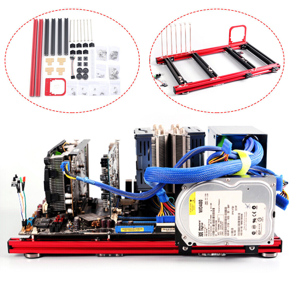 ATX PC Test Bench Open Frame Air Case Cooling Fan Motherboard Chassic Support