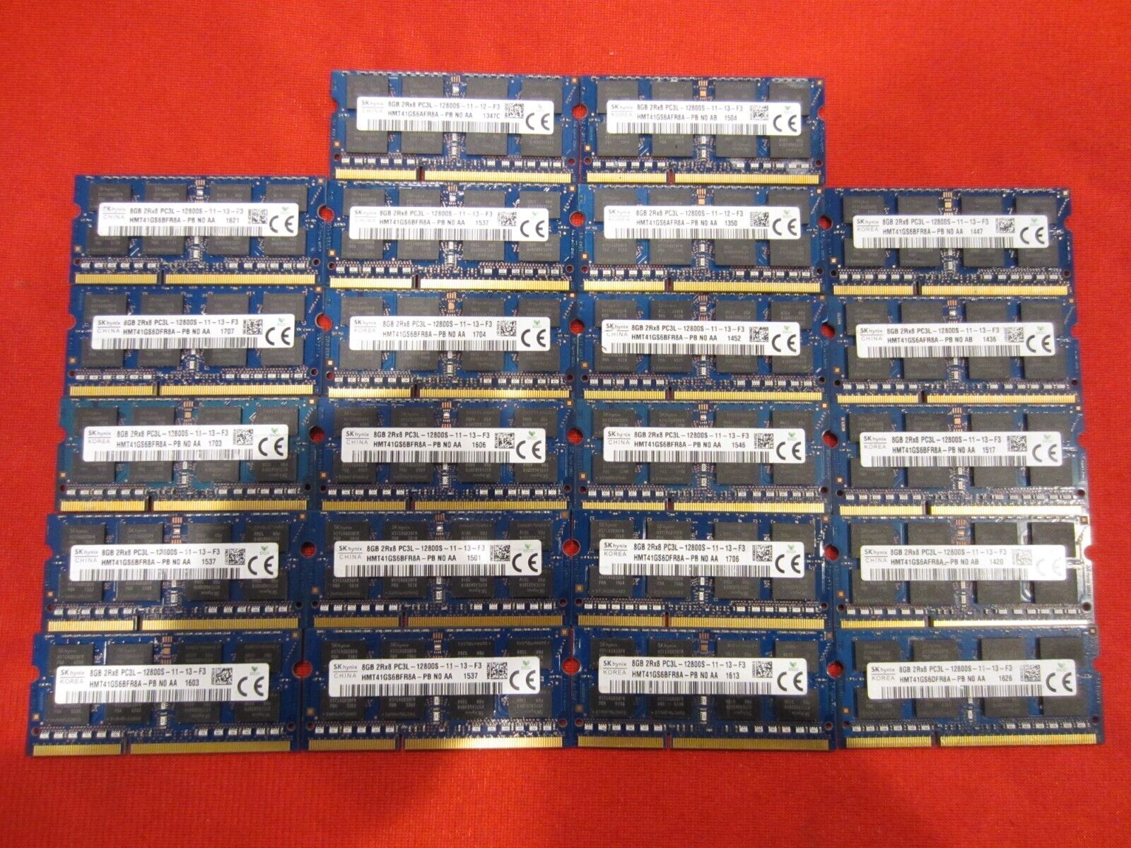 Lot of 36pcs 8GB SKhynix,Hynix PC3/PC3L-12800S DDR3-1600Mhz Sodimm Memory