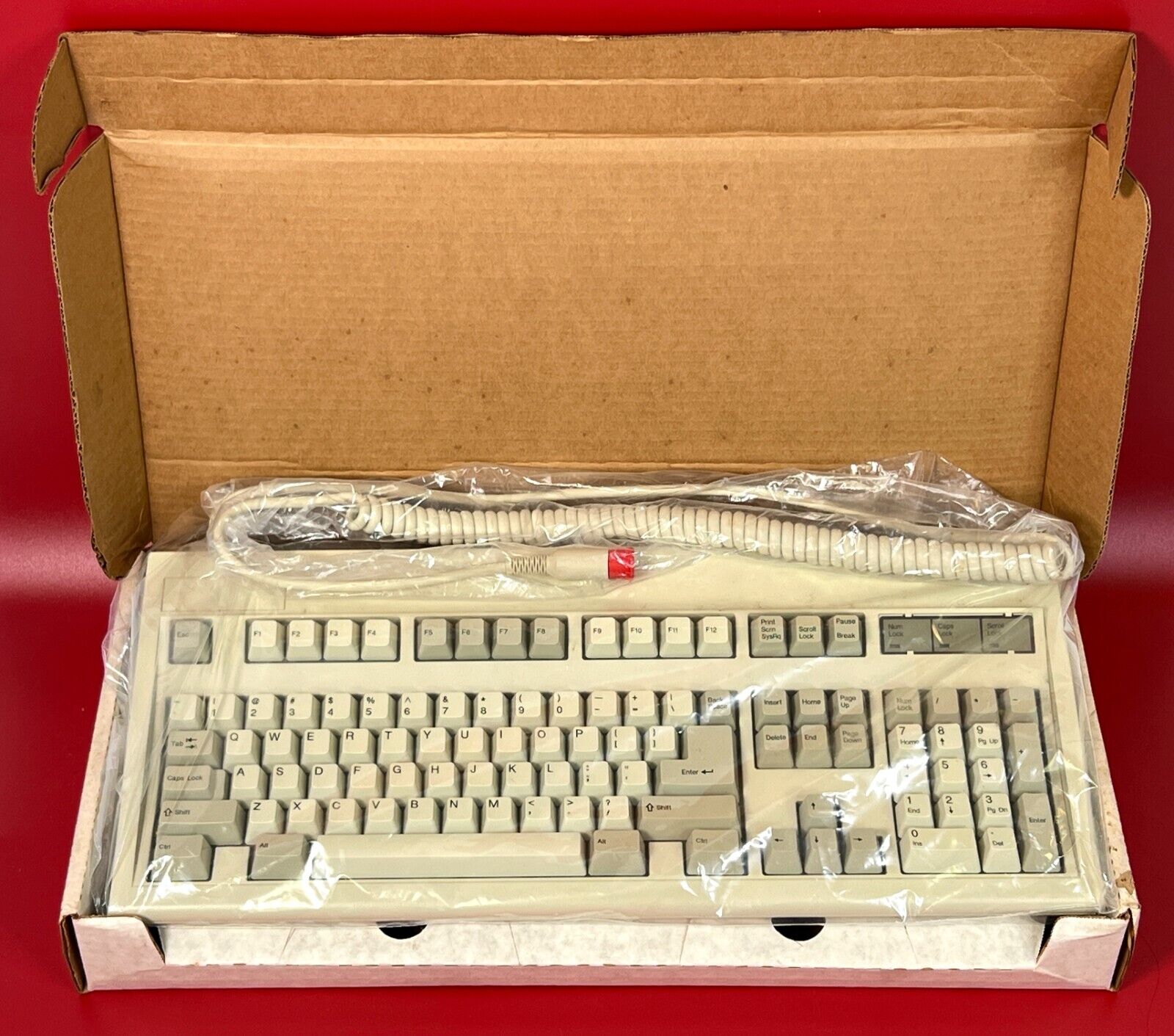 Vintage NOS Keytronic E03601Q AT/XT 5 Pin DIN Wired Computer Keyboard, SEALED