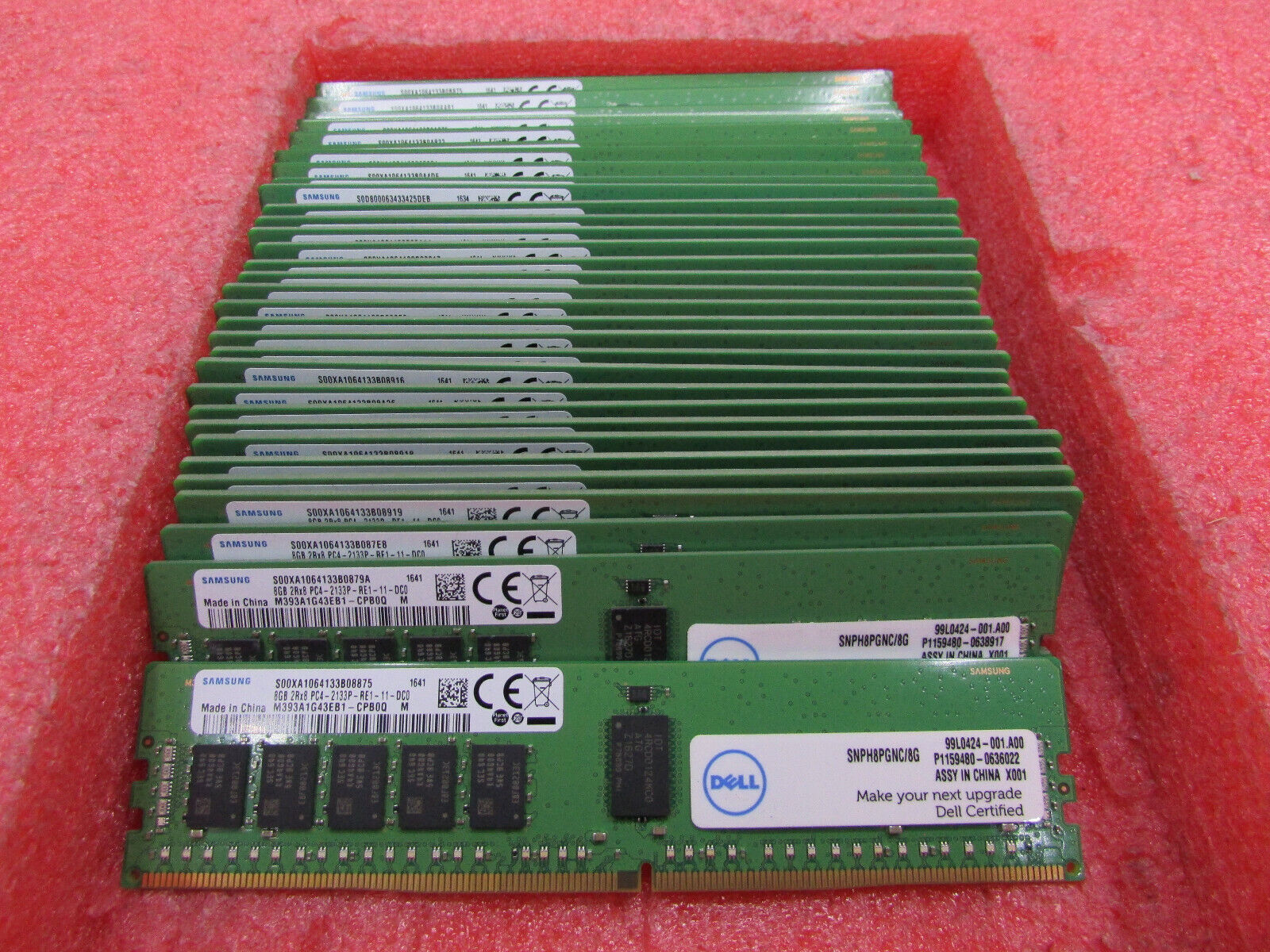 QTY-32 SAMSUNG DELL 8GB PC4-17000 DDR4-2133MHZ ECC SERVER MEMORY M393A1G43EB1 T7