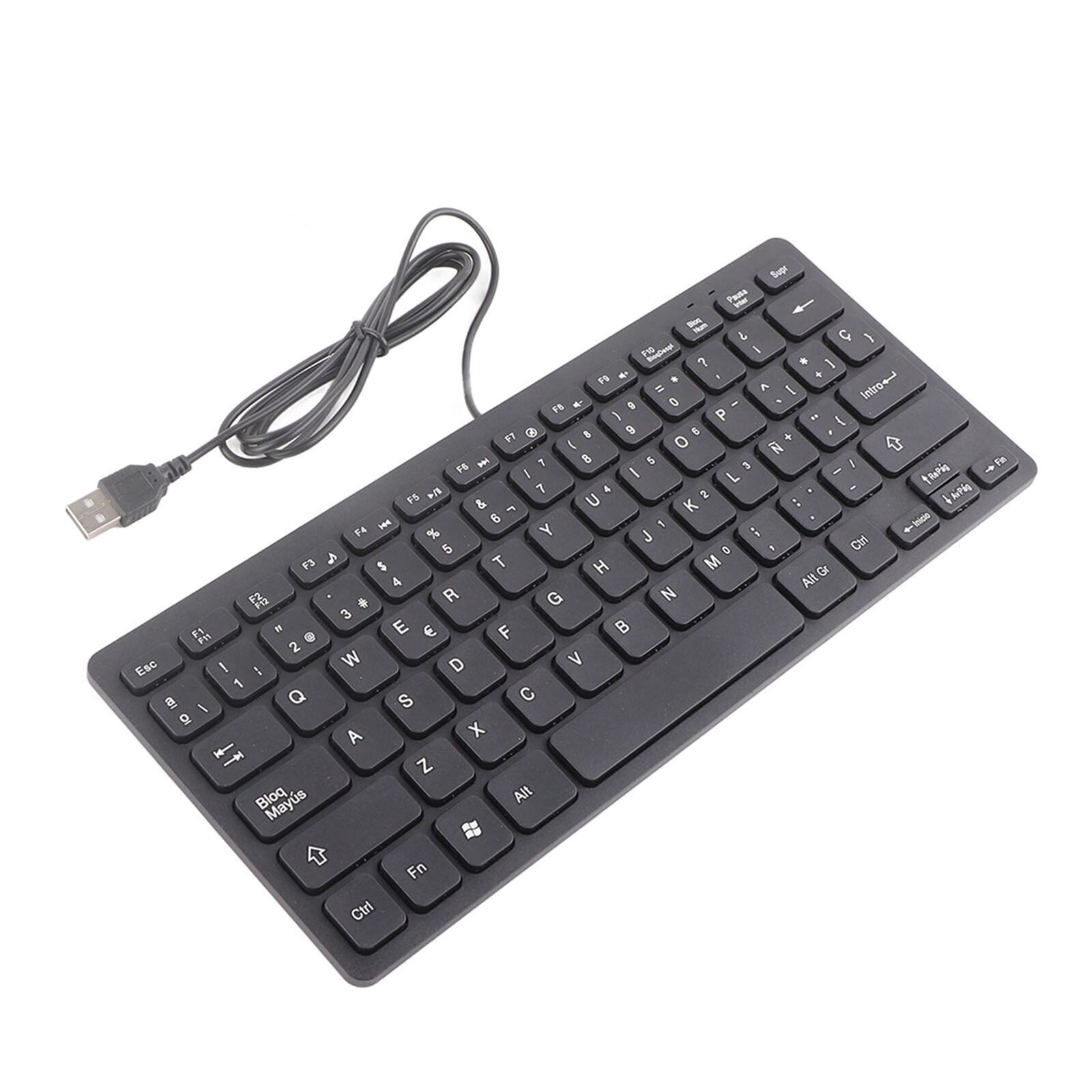 Wired Mini Portable Spanish Keyboard USB Interface for Desktop Computer Ultra