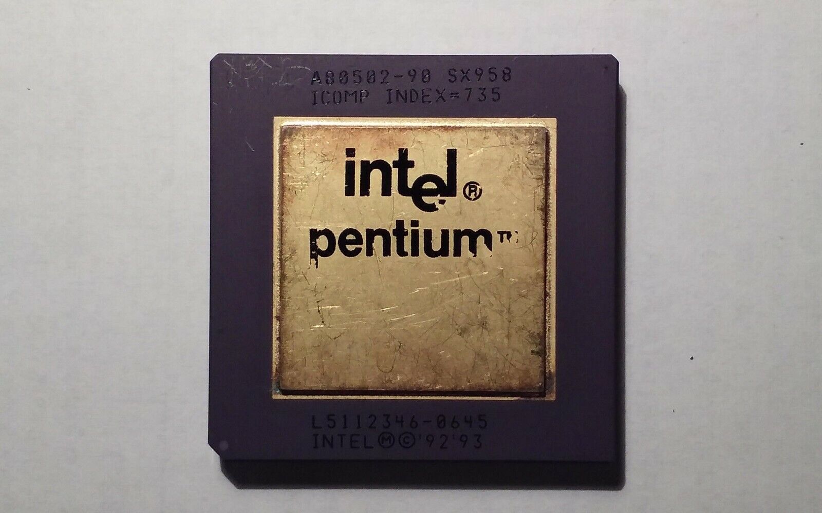 Vintage Intel Pentium 90 CPU SX958 (retro/circa 92/93 for pentium motherboards)