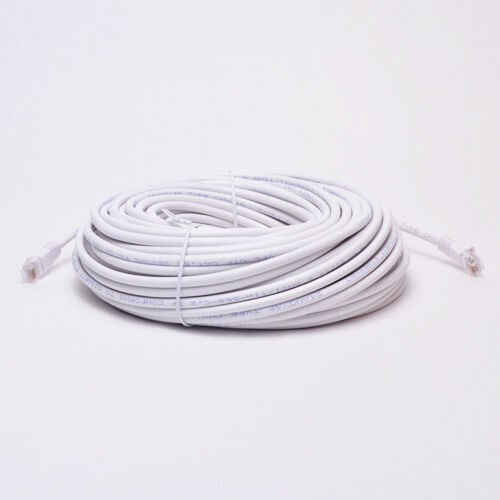 New 100\' FT CAT5e CAT5 RJ45 Ethernet LAN Network Patch Cable Cord White Snagless