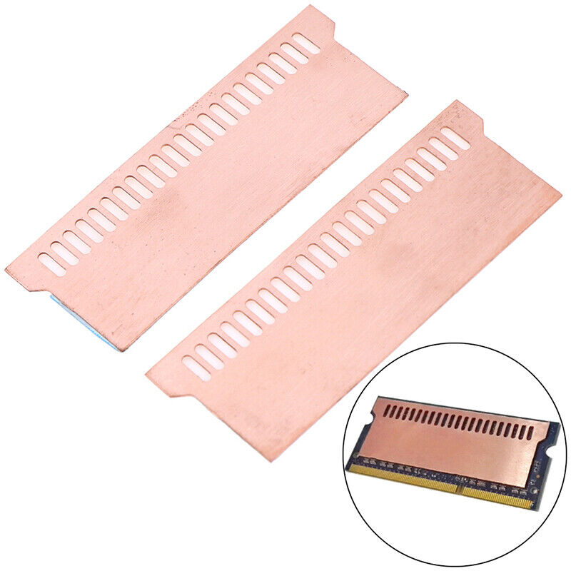 1Pair 0.5mm Pure Copper Laptop RAM Memory Heatsink Cooling Radiator  _WK