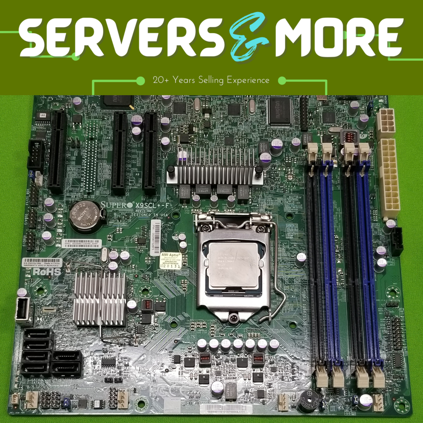 Supermicro X9SCL+-F Motherboard, Intel Xeon E3-1270 3.4 GHz, 32GB RAM Combo