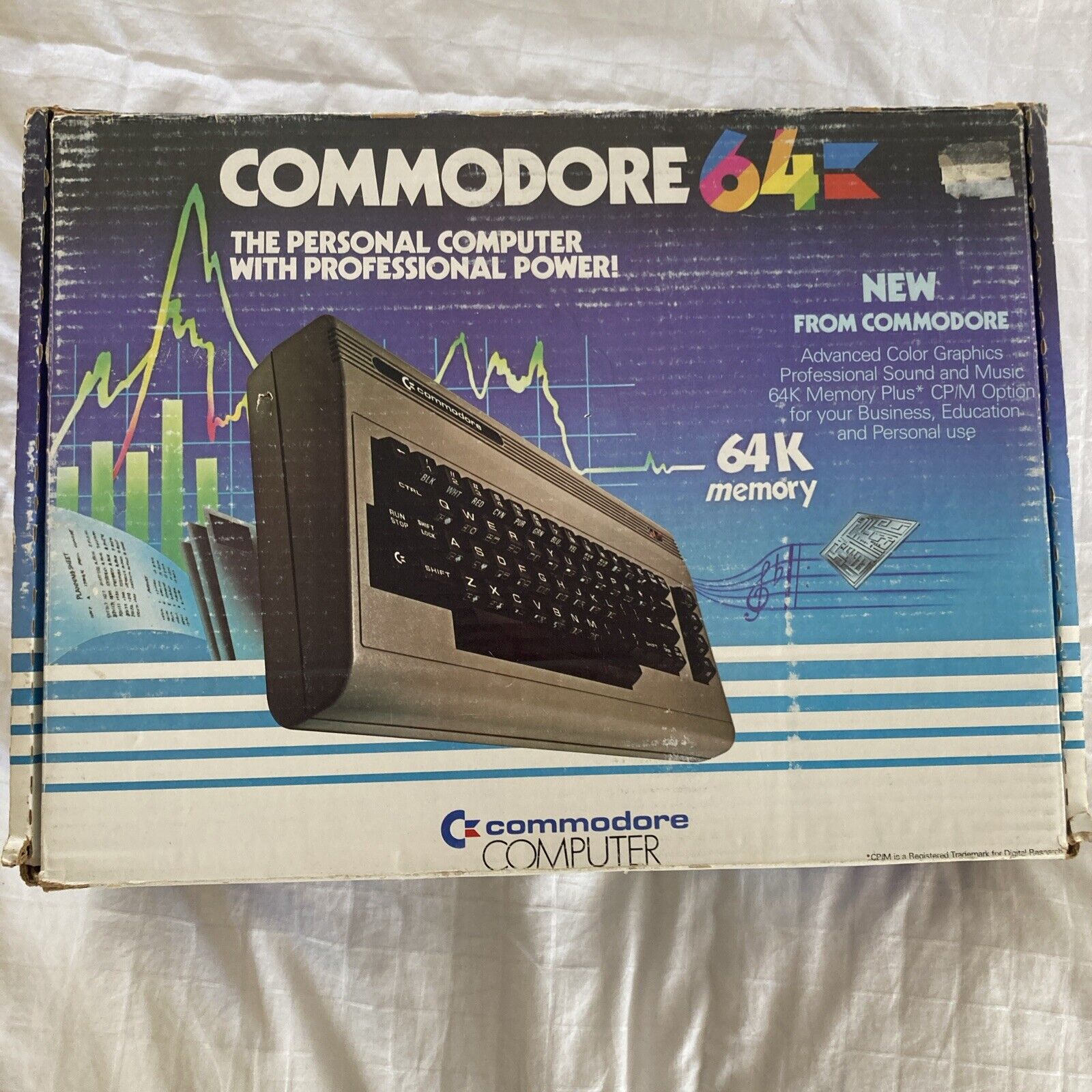 Commodore 64 Original Box Only Retro Vintage computer video game system 80s
