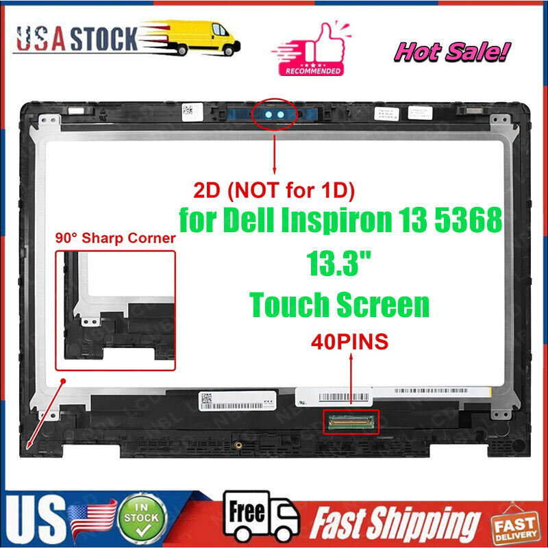 for Dell Inspiron 13 5368 P69G P69G001 CD3Q3C2 LED LCD Touch Screen Replacement