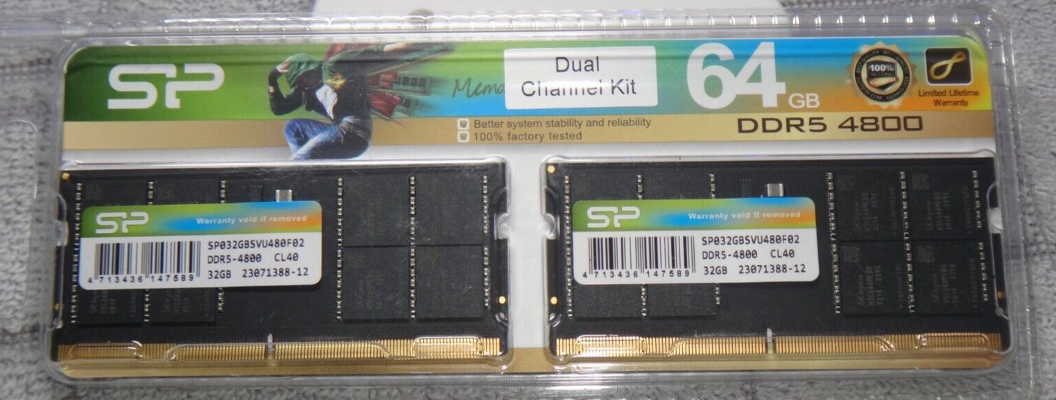 Silicon Power 64GB KIT 32GBX2 DDR5 4800 MHz SO-DIMM Laptop Memory
