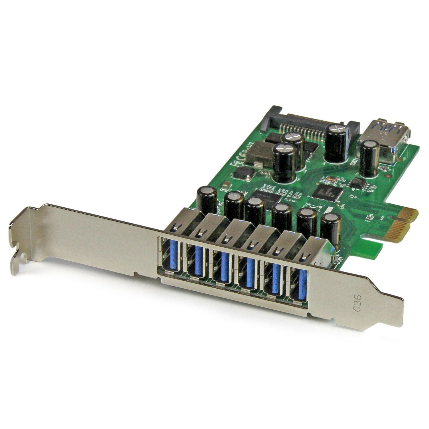 StarTech.com 7 Port PCI Express USB 3.0 Card Standard and Low-Profile Ports P...