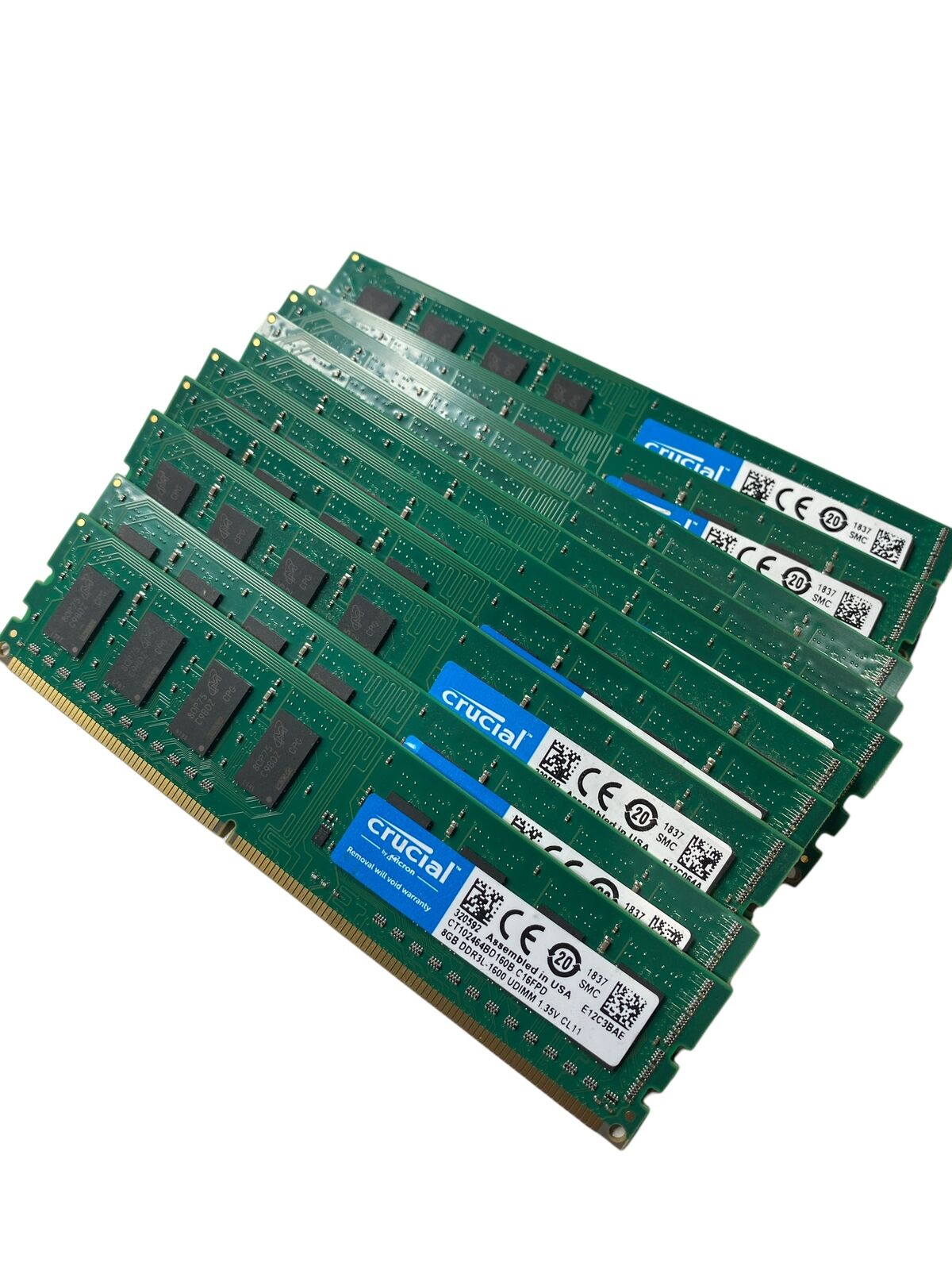 Micron Crucial 8GB RAM | DDR3L | 1600U | Lot of 10