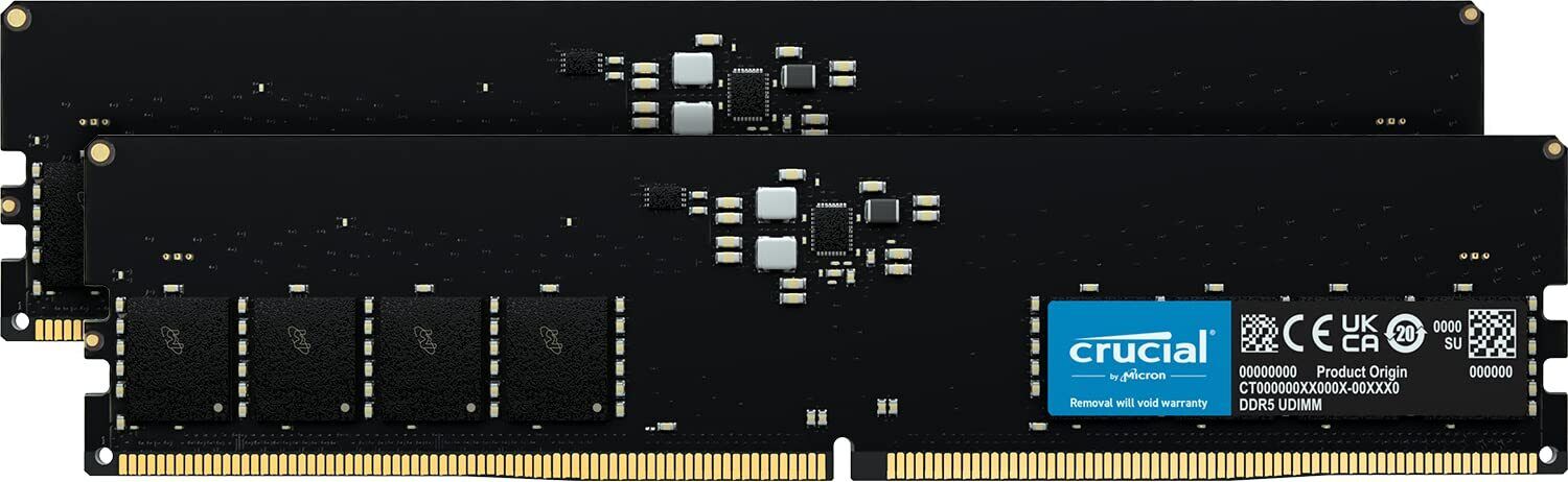 Crucial 64GB 2 X 32GB SSD DDR5 5200 or 4800Mt/s Desktop Memory Speed PC5-41600