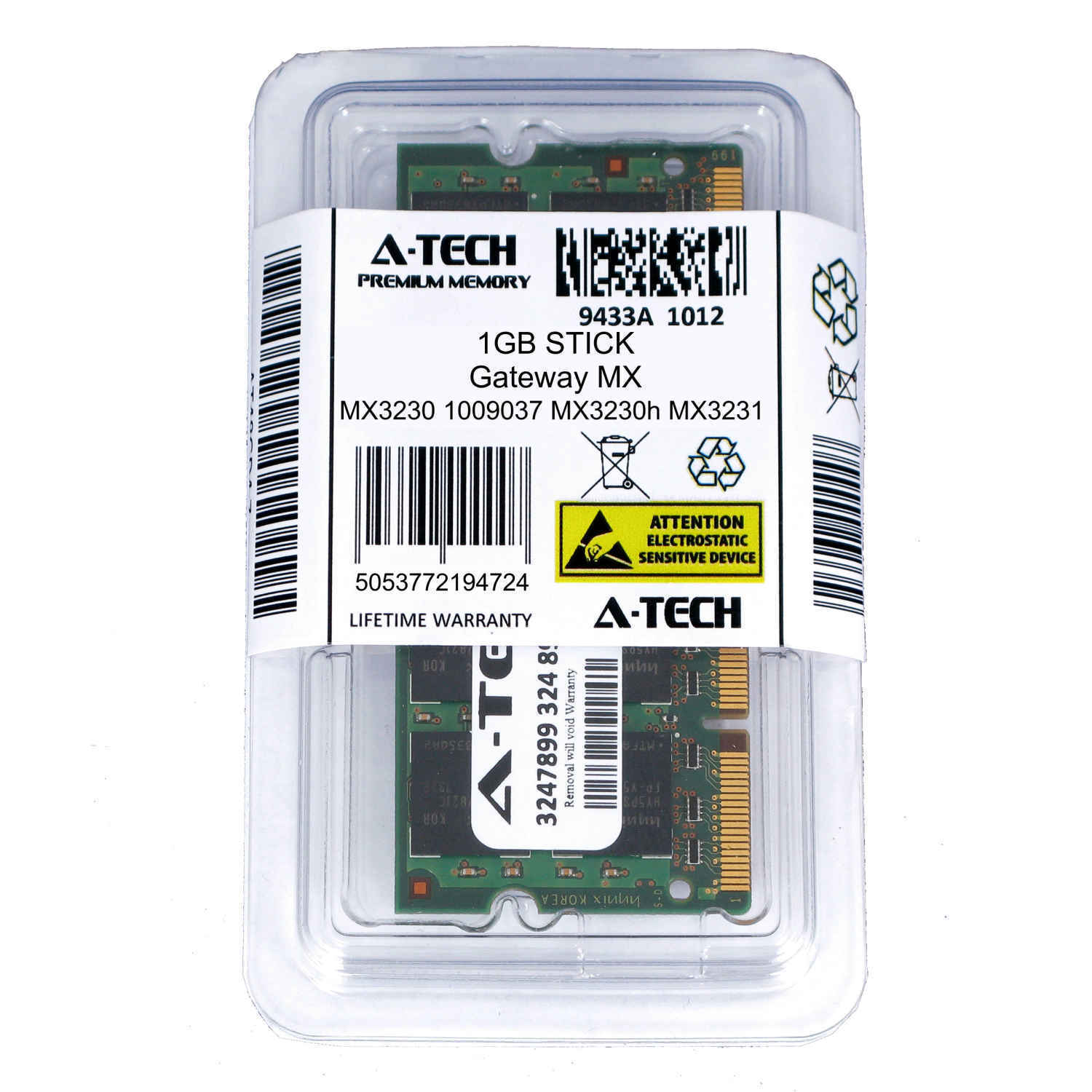 1GB SODIMM Gateway MX3230 1009037 MX3230h MX3230h 1009088 MX3231 Ram Memory
