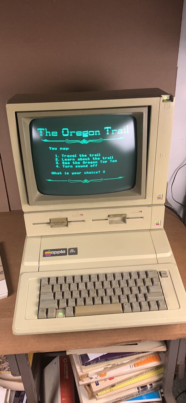 Apple IIe Complete Vintage Computer W Game Manual And More