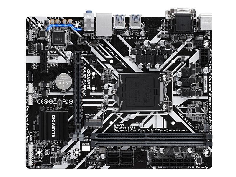 For GIGABYTE B360M POWER motherboard LGA1151 2*DDR4 32G DVI+VGA M-ATX Tested ok