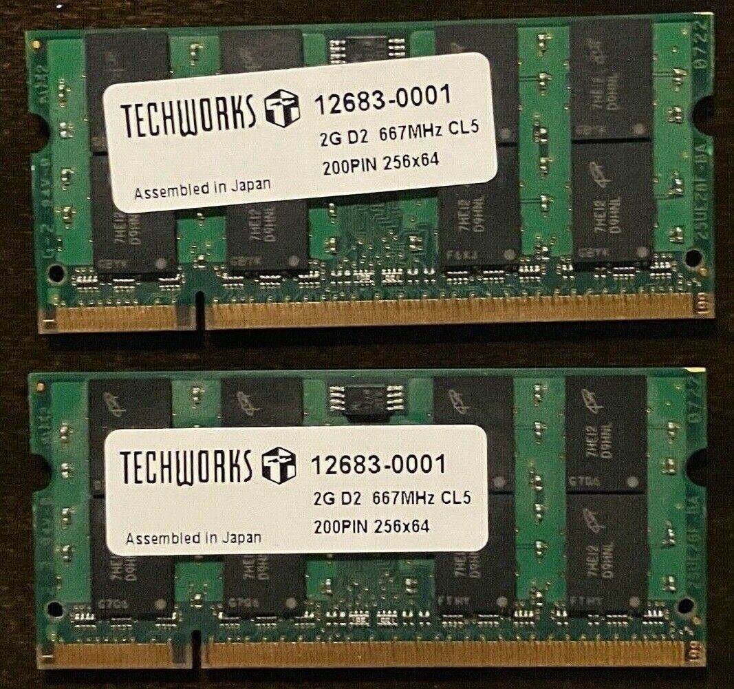 Techworks 2GB D2 667MHZ #12683-0001 / A2N667-2 / OEM Memory Module Apple