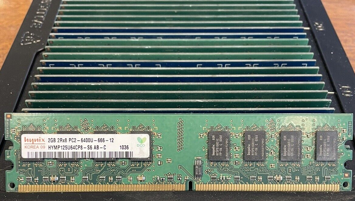 Lot of 50 - Hynix 2GB 2RX8 PC2-6400S DDR2 Desktop RAM - TESTED