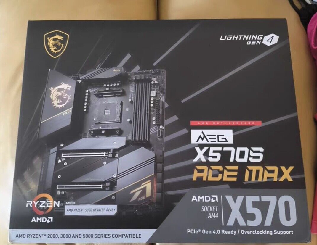 MSI MEG X570S ACE MAX WiFi 6E M.2 PCIe 4.0 Motherboard Support AMD  R7 5800X CPU