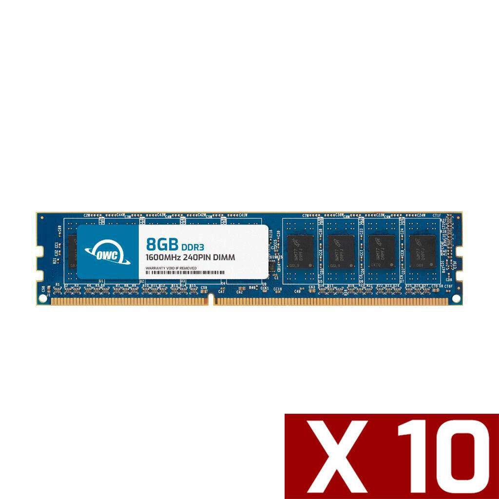 Lot of 10 OWC 8GB DDR3L 1600MHz 2Rx8 Non-ECC 240-pin DIMM Memory RAM