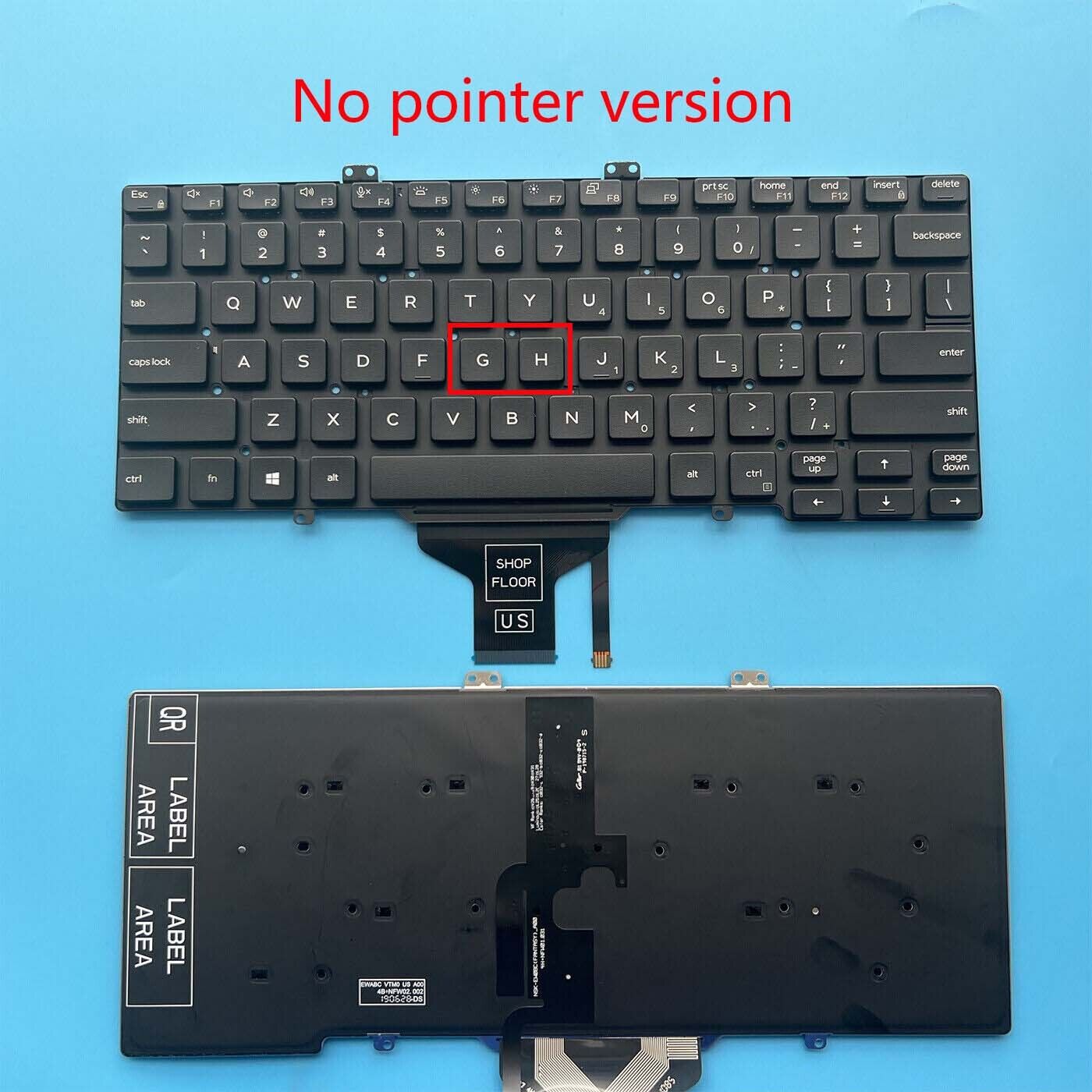 New for Dell Latitude 5400 5401 5410 5411 7400 7410 Keyboard Backlit NO Pointer