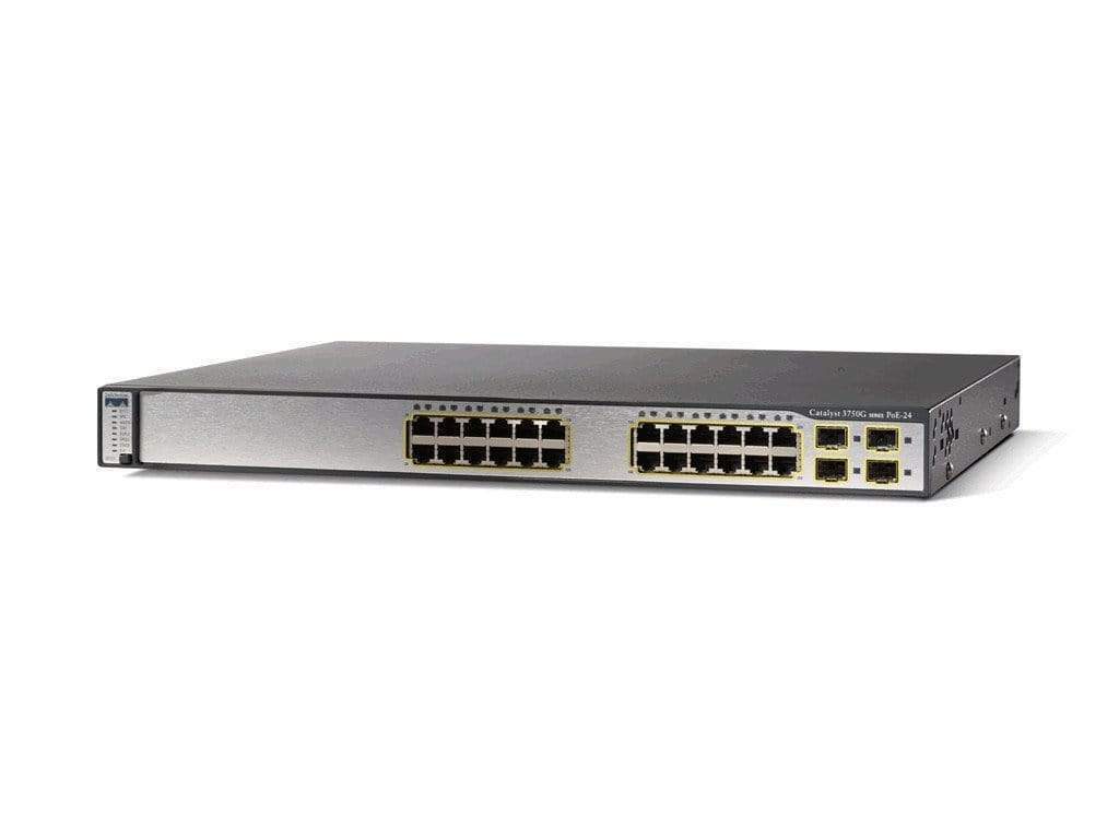 Cisco WS-C3750G-24PS-S Catalyst 3750G 24-Port Gigabit Ethernet Network Switch 