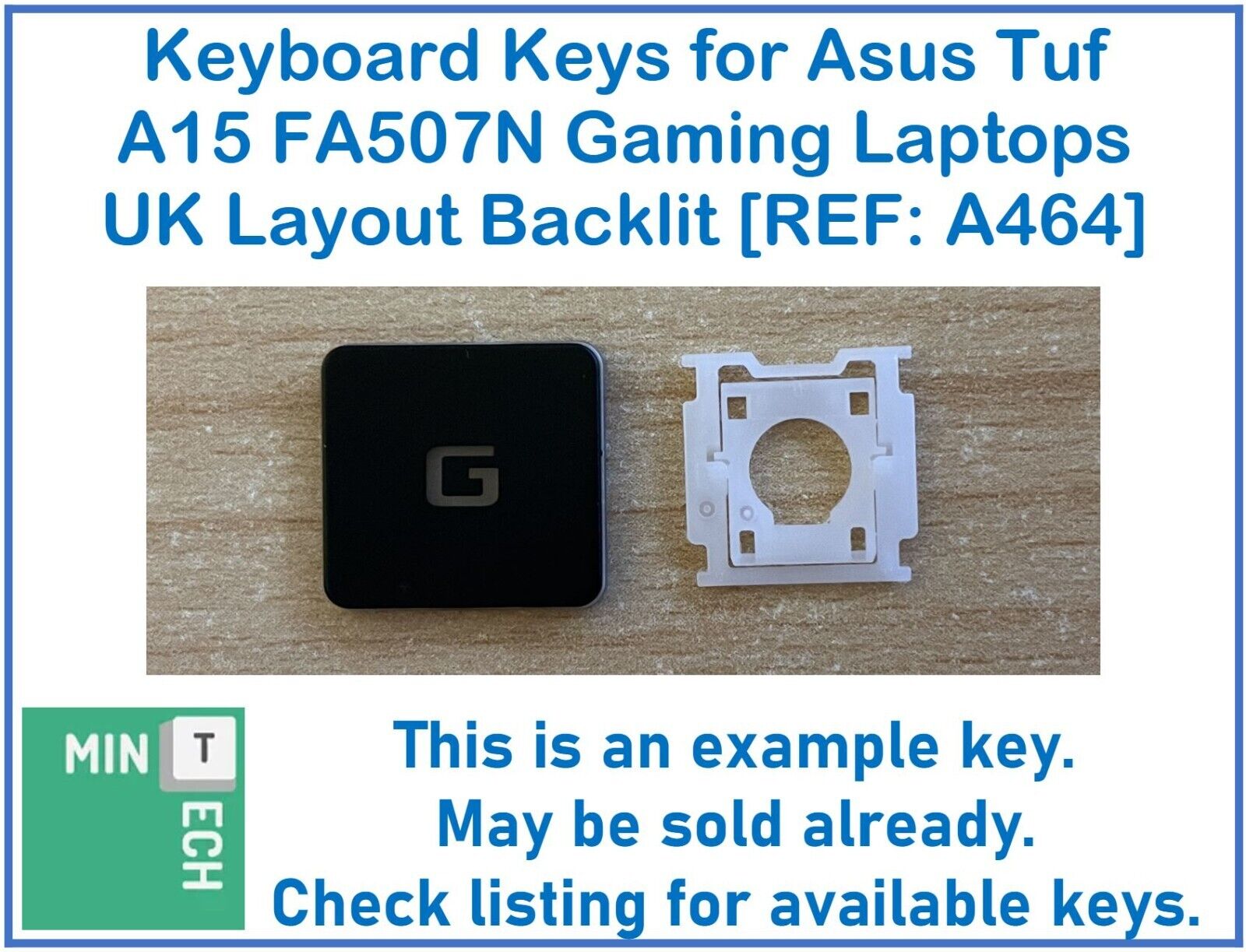 Keyboard Keys for ASUS TUF FA507N Gaming Laptops UK Layout Backlit [REF: A464]