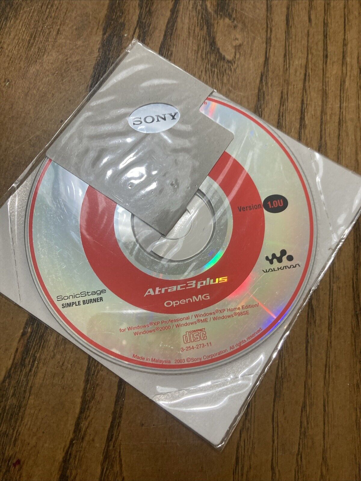 Vintage SONY Walkman Version 1.0U Atrac3plus OpenMG Windows XP CD ROM