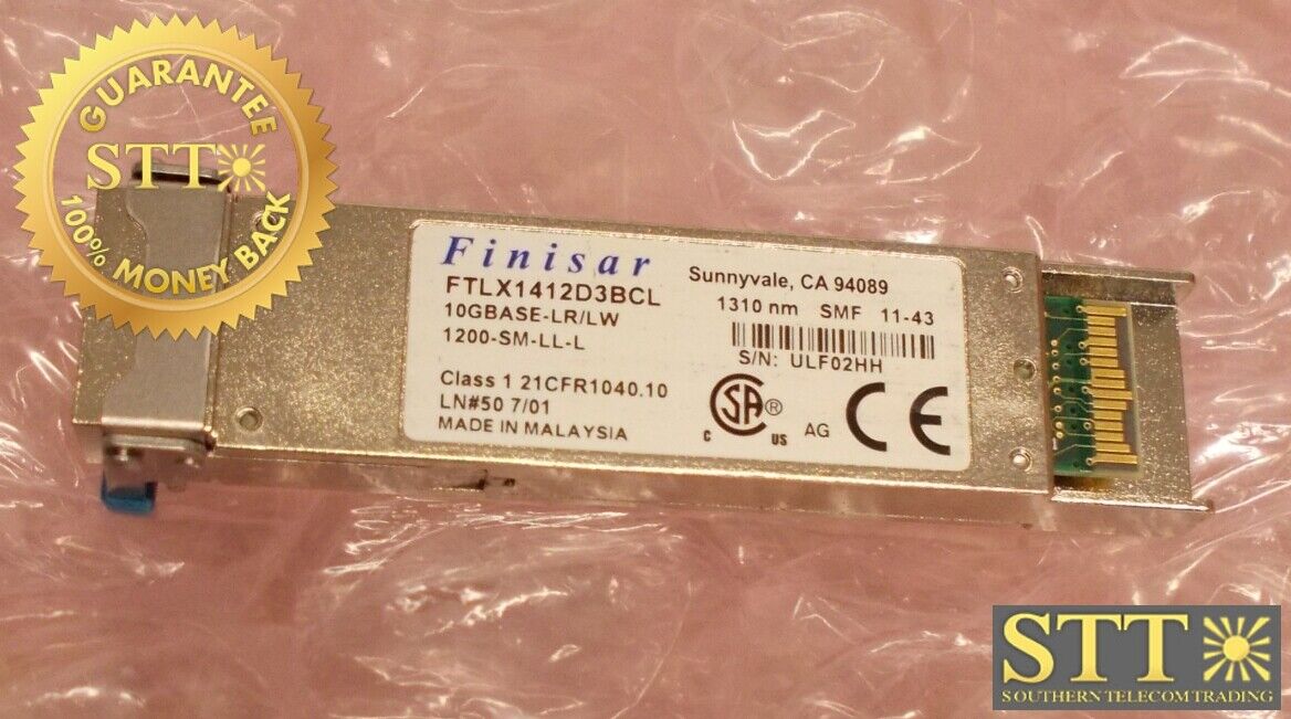 FTLX1412D3BCL FINISAR SFP 10Gbps 10GBASE-LR/LW LC 1310NM 10KM SMF (LOT OF 2)