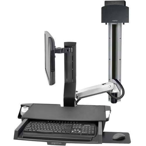 Ergotron-New-45-594-026 _ SV COMBO SYSTEM WITH WORKSURFACE & PAN  SMAL