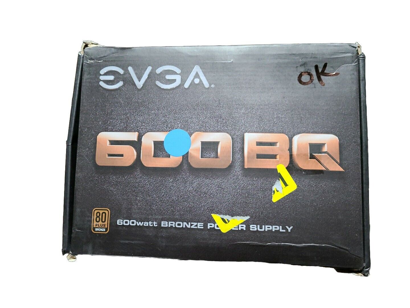 EVGA 600W ATX 80Plus Bronze Power Supply 100-B1-0600