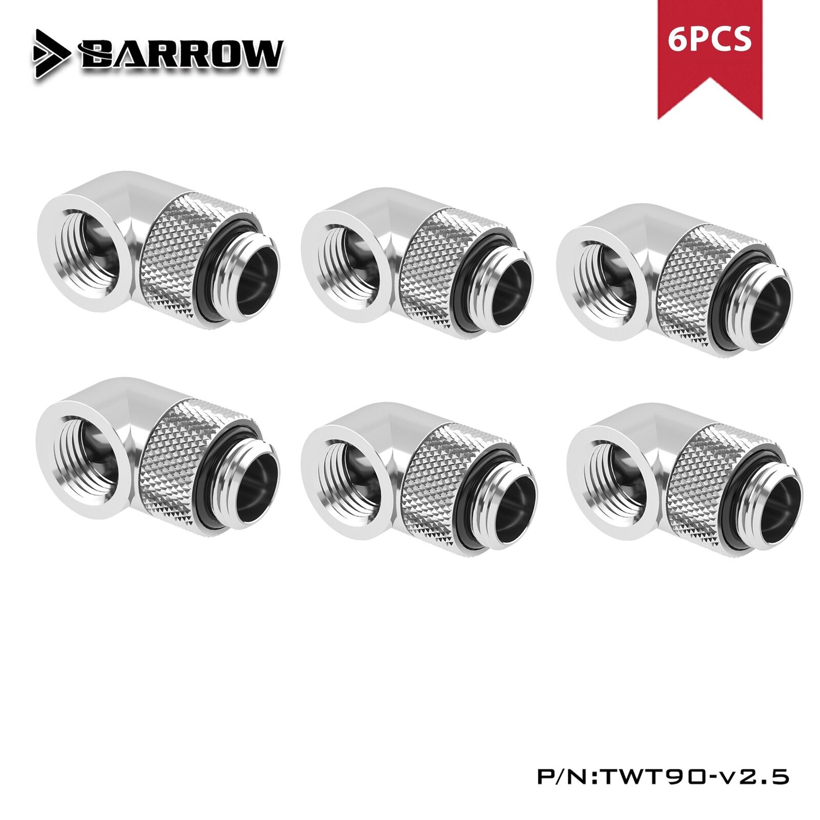 Barrow G1/4'' Male to Female 90 Degree Rotary Elbow Fitting for PC Water Cooling