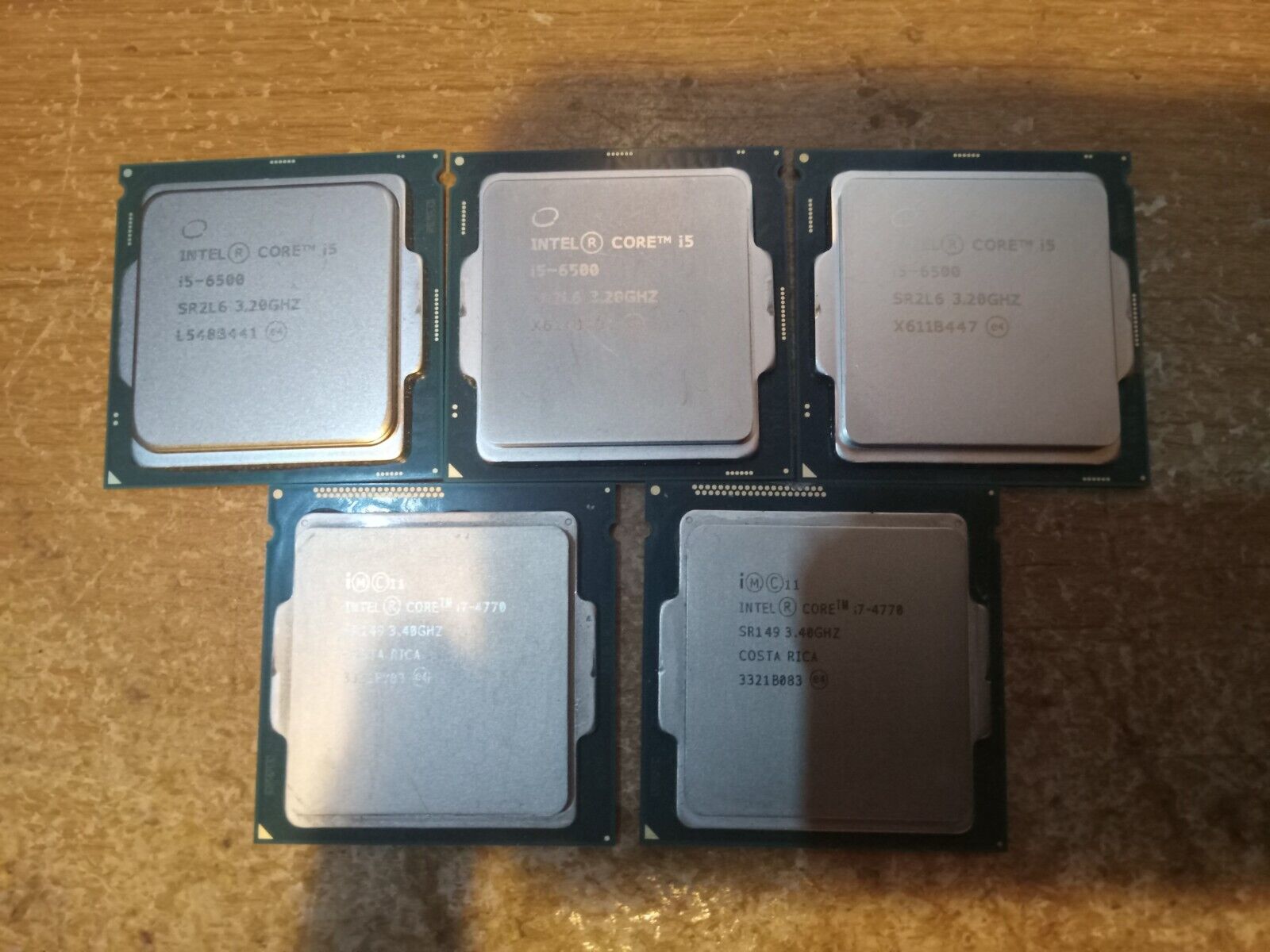 Lot of 5 CPU's Total (Core 3x Intel i5-6500, 2x Core i7-4770) read description.