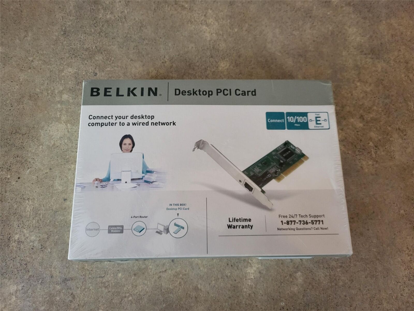 BELKIN F5D5000 F5D5000v Rev.2 10/100M Desktop Network PCI Card NEW SEALED KT-42