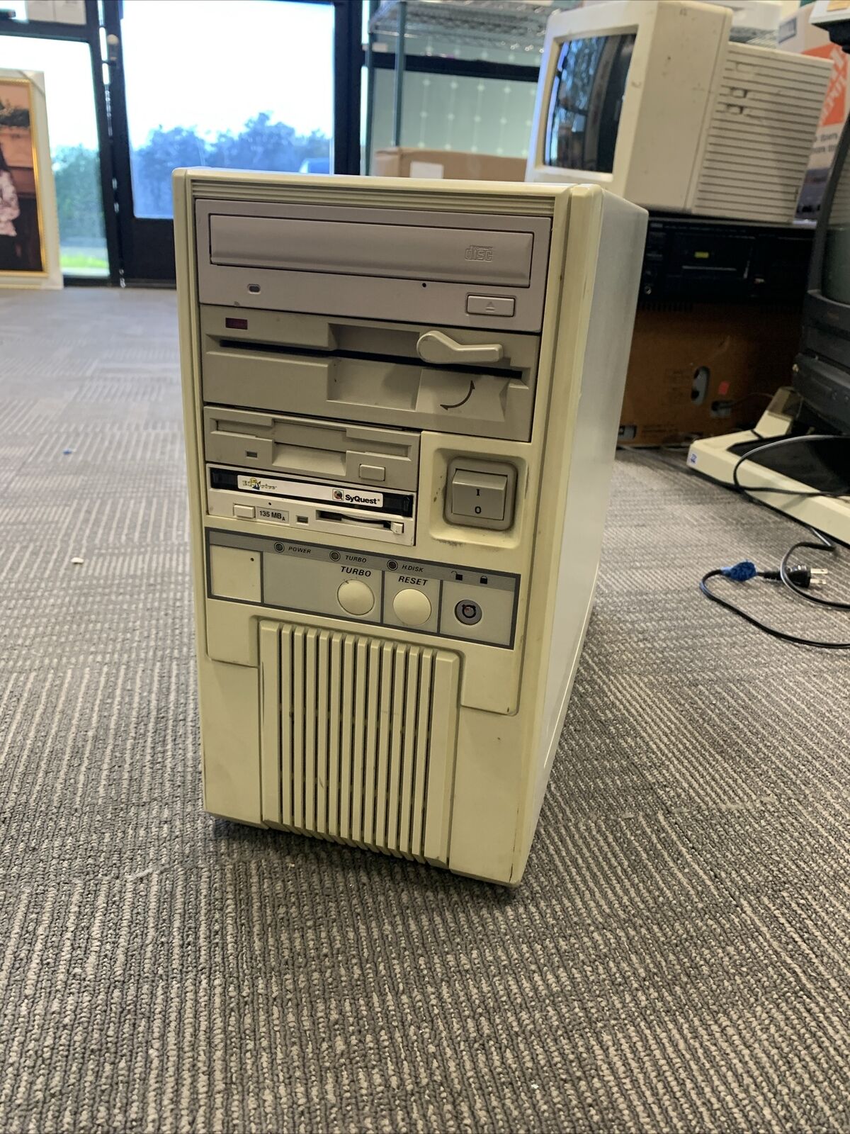 Vintage 486 Era Baby AT Computer Tower Case with 5.25/3.5 Floppy/CD + PSU
