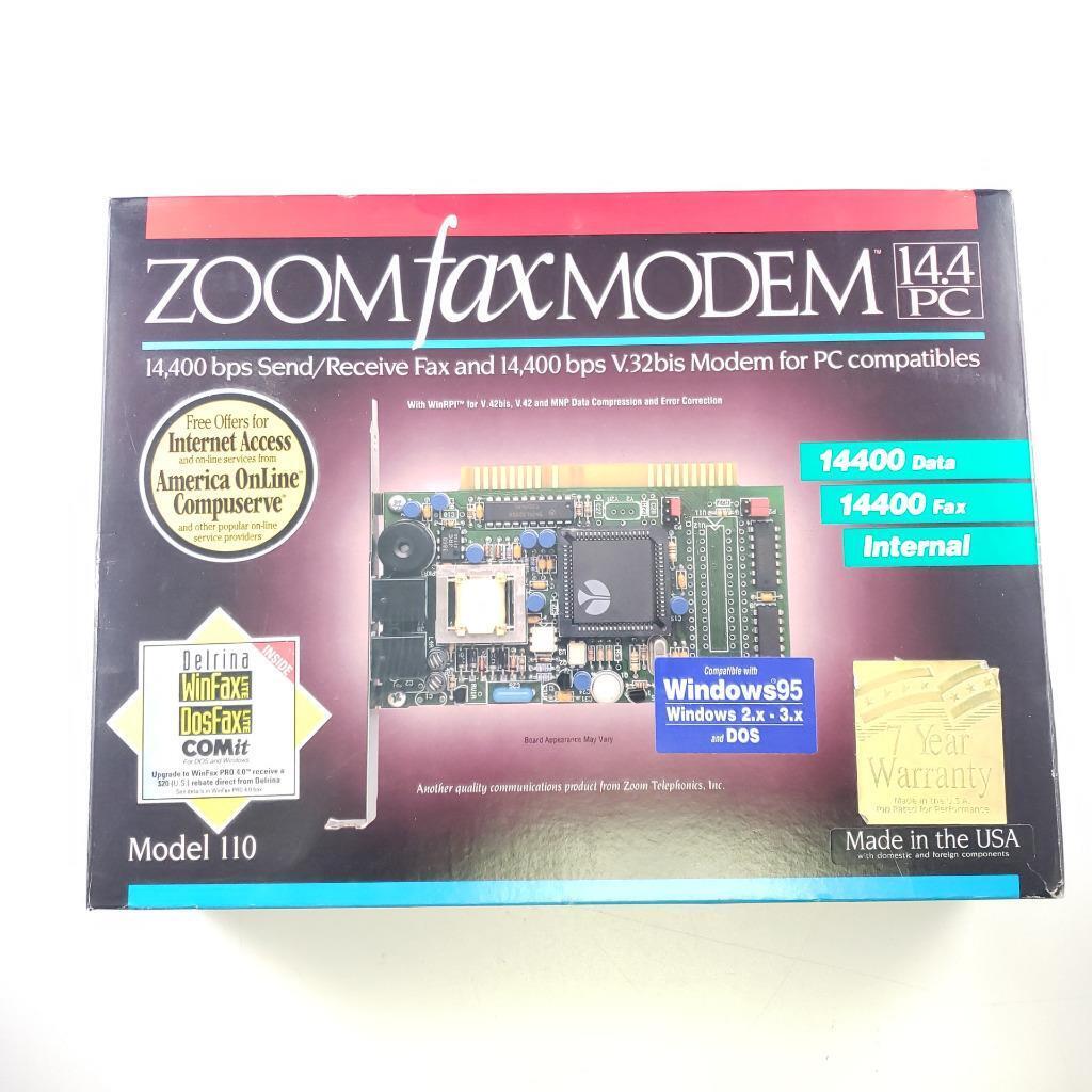 Vintage Zoom Fax Modem 14.4 PC Model 110 Internal Modem