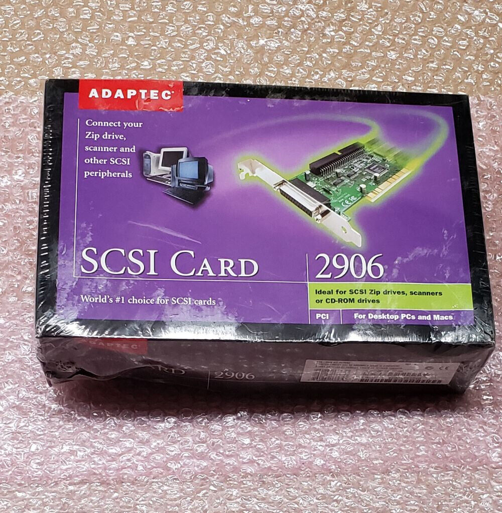 NEW Adaptec AVA-2906 PCI card SCSI host adapter, DB25 & 50-pin, Mac or PC