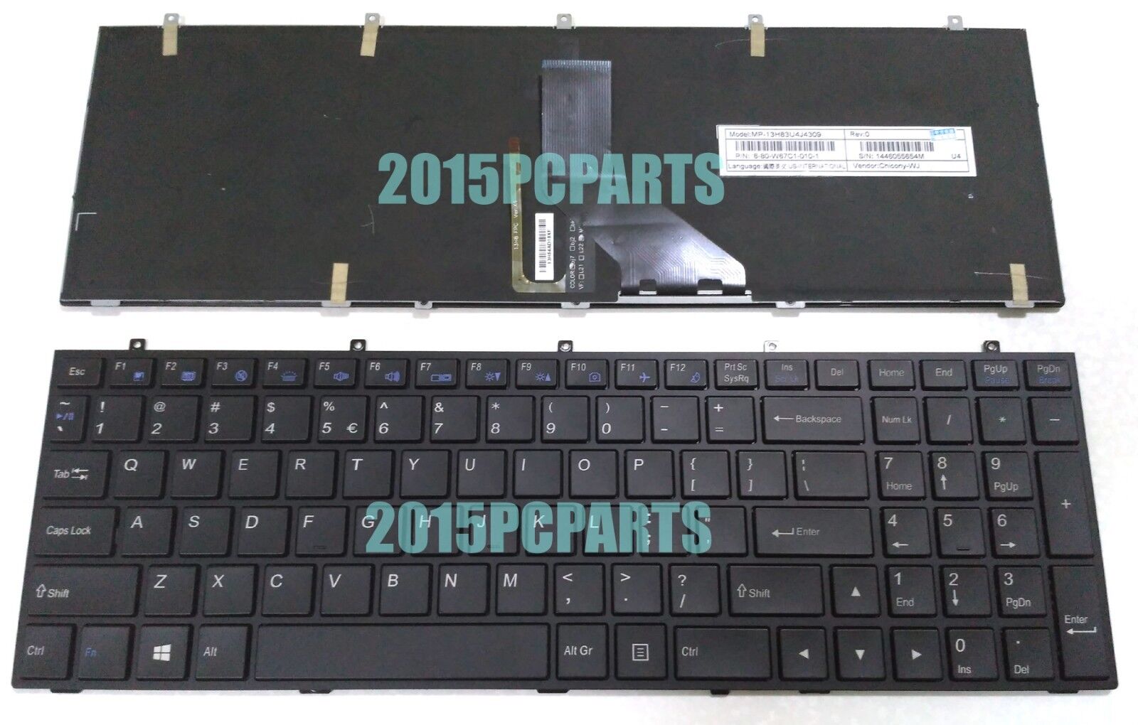 New for Clevo W370 W370ET W370SK W370ST W370STQ Keyboard US Backlit