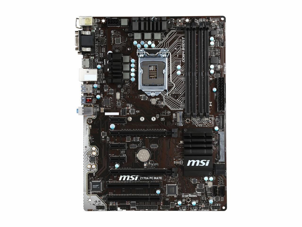 MSI Z170A PC MATE LGA 1151 Intel Z170 HDMI SATA 6Gb/s USB 3.1 ATX Motherboards