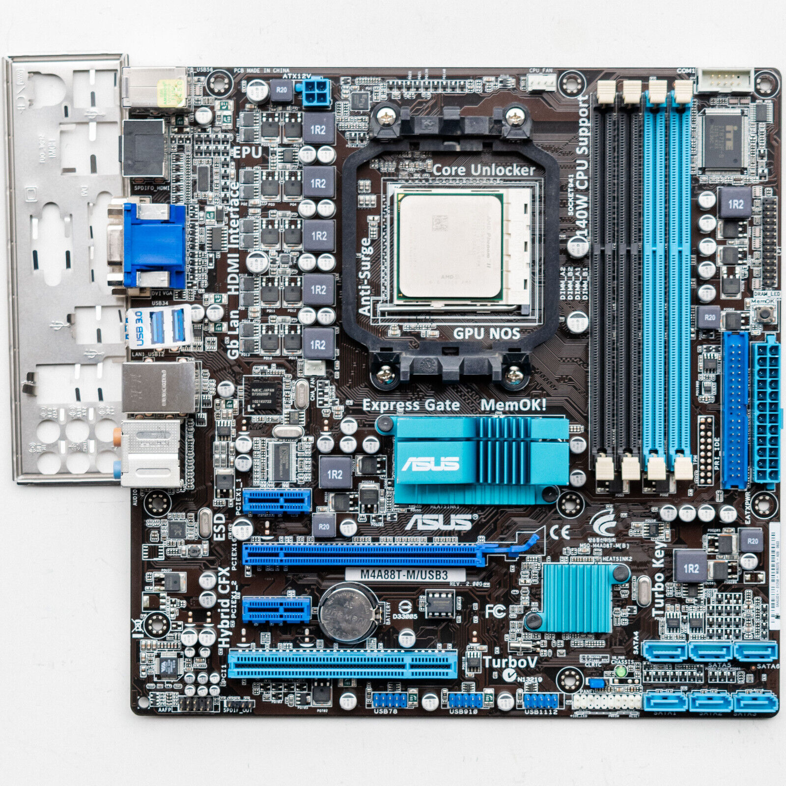 Asus M4A88T-M/USB3 AM3 Motherboard microATX USB 3.0 AMD Core Unlocking Phenom II