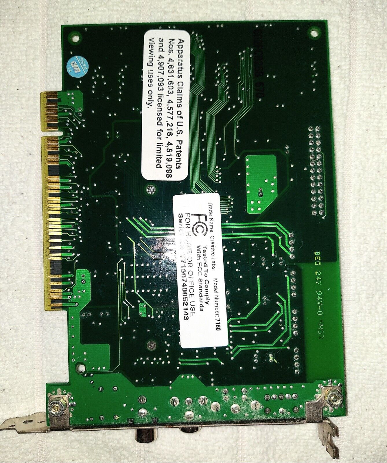 Creative Labs PCI PC-DVD Card  CT7160  Hardware Decoder - BOX A1