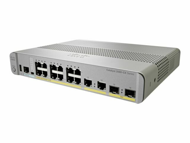 Cisco Catalyst (WS-C3560CX-12PC-S) 12-Ports Desktop Ethernet Switch - 