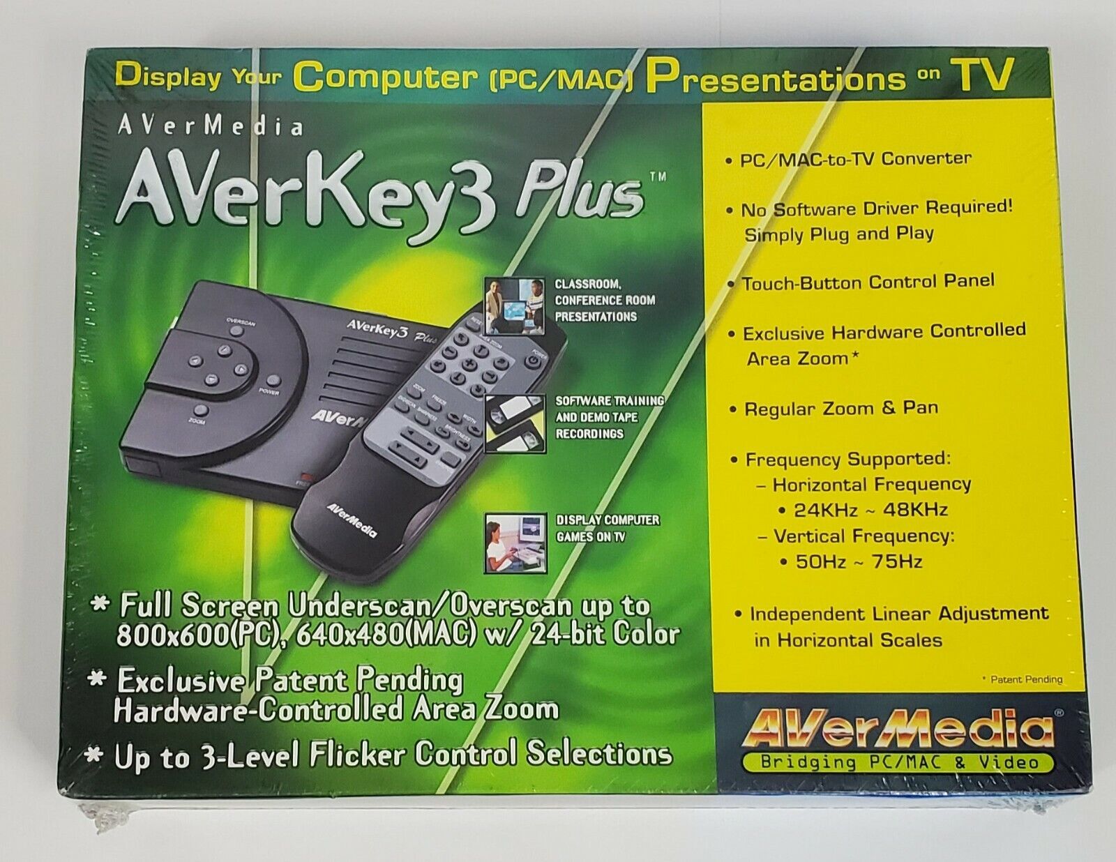 Display AVerkey3 Plus Computer PC or MAC Presentations Seal in Box AVermedia