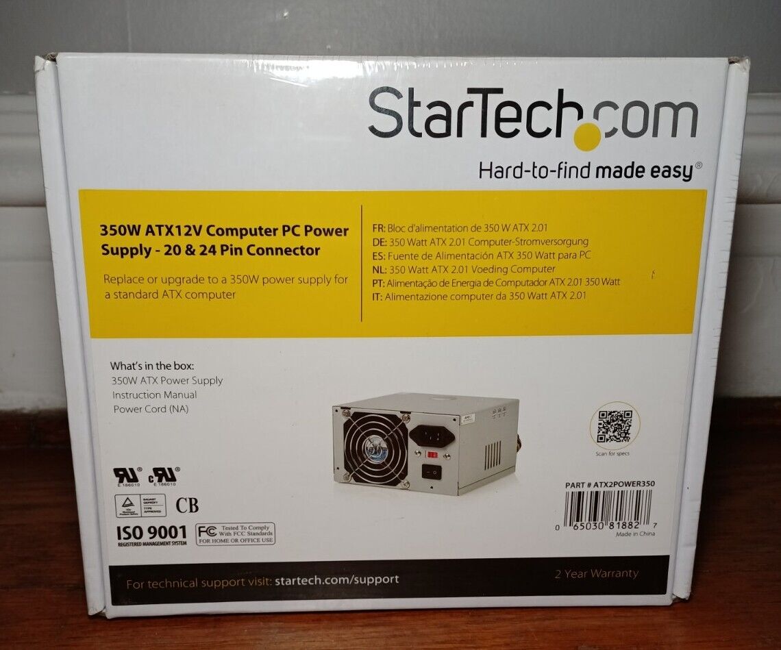 StarTech ATX2POWER350 - 20/24 Pin - ATX12V 2.01 - AC 115/230 V - 350 Watt - 2U