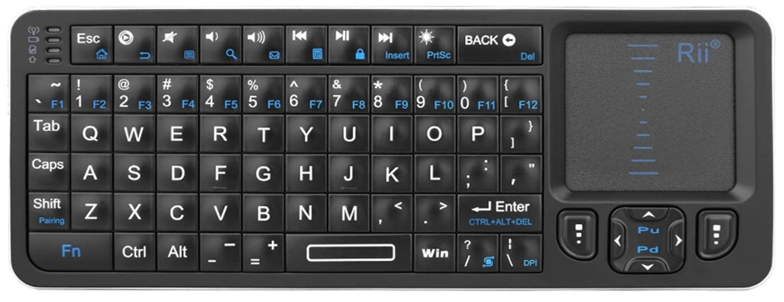Rii K06 Mini Bluetooth Backlit Keyboard & Touchpad w/IR Learning Bluetooth-embed