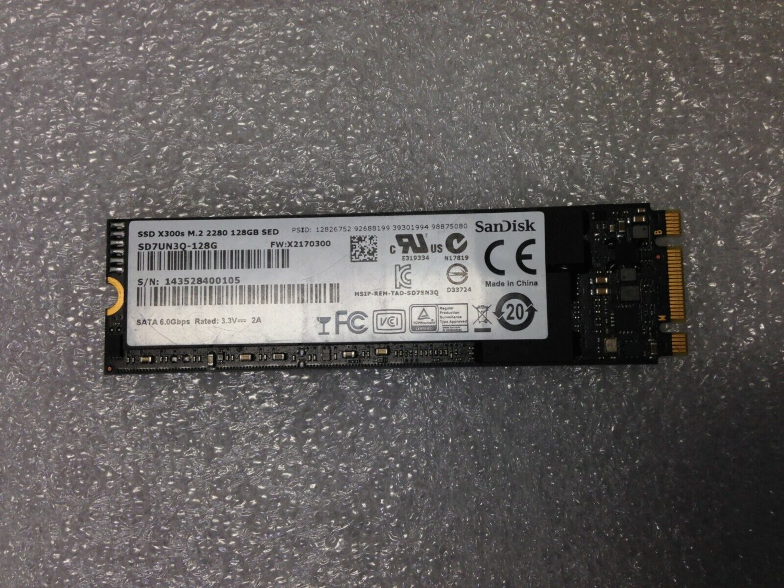SanDisk SD7UN3Q-128G SSD X300s M.2 2280 128GB SED Used tested