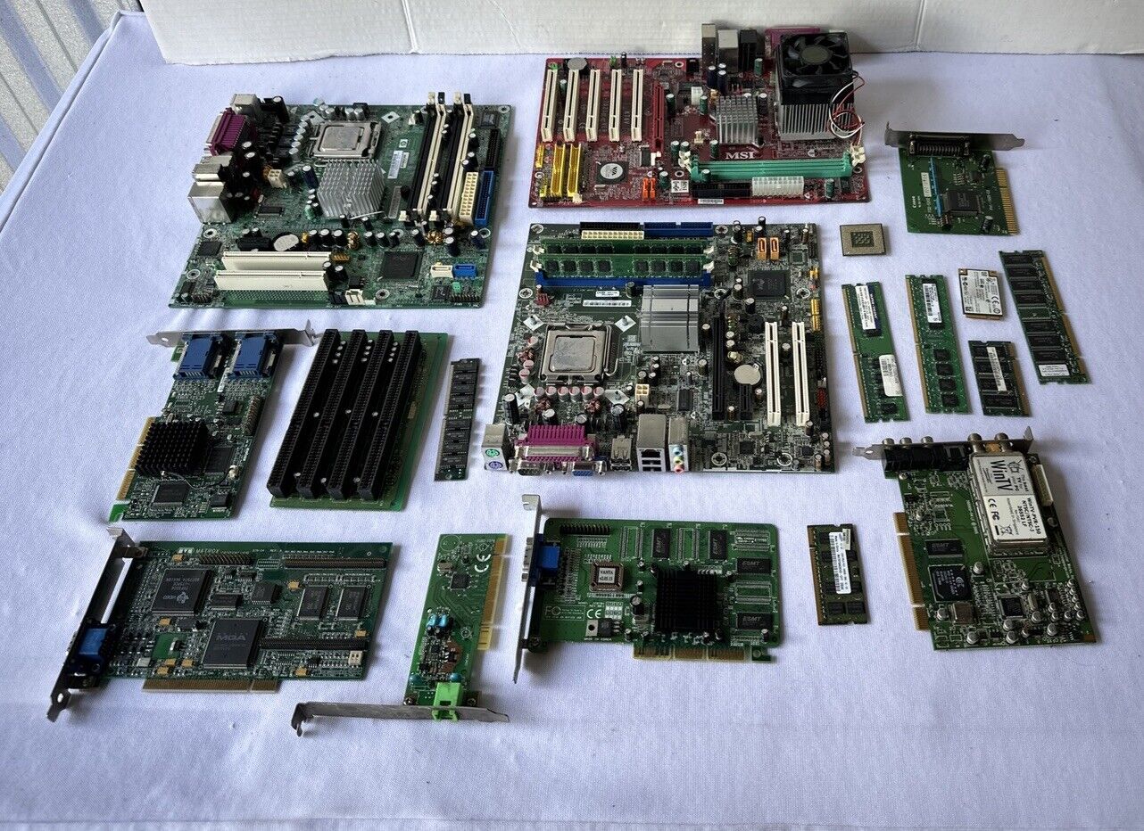 Computer Components Parts Lot CPU, Motherboard, RAM, Misc And More