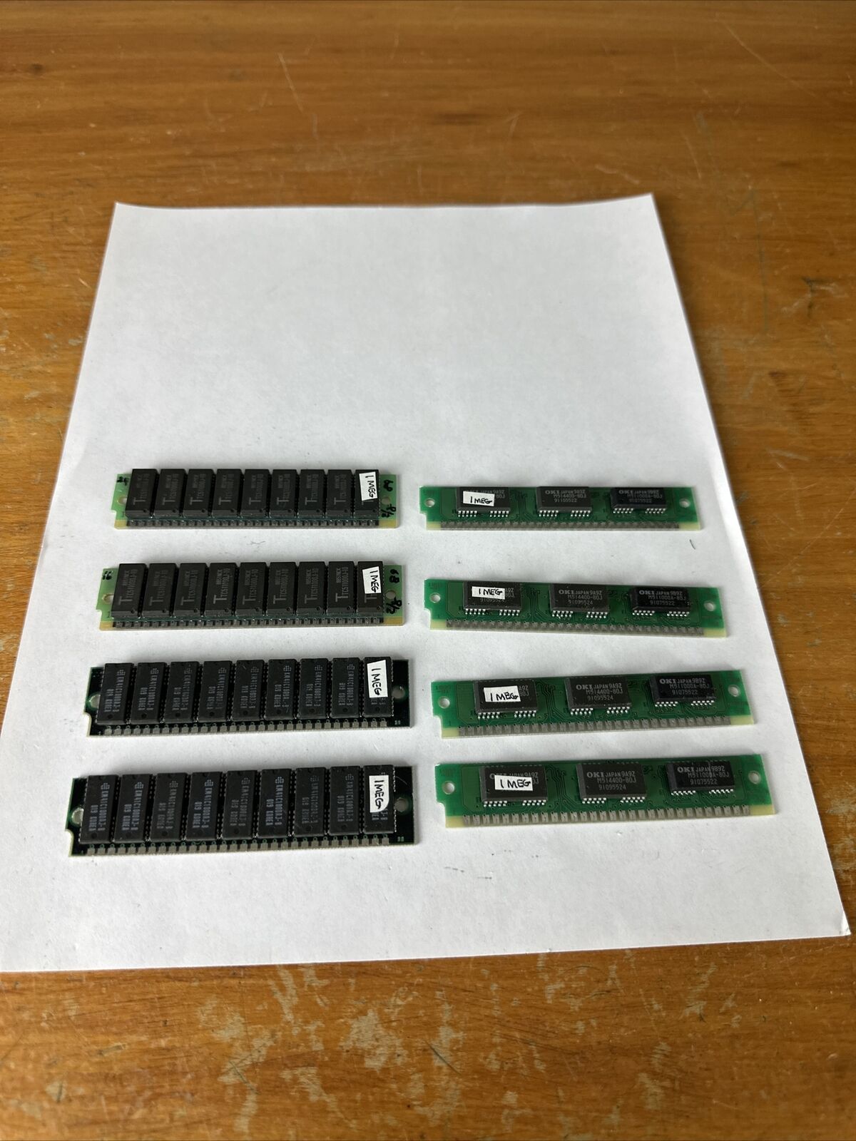 Lot Of 8 Vintage SIMM Memory 30-pin Card Modules